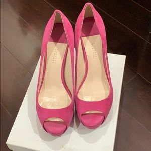 Barneys New York peep toe pump
